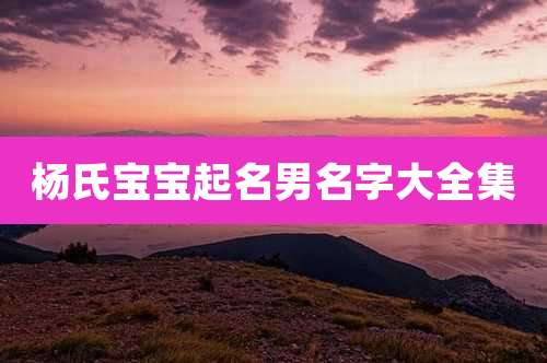 杨氏宝宝起名男名字大全集
