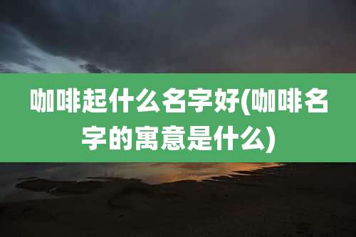 咖啡起什么名字好(咖啡名字的寓意是什么)