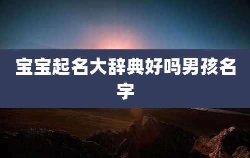 宝宝起名大辞典好吗男孩名字