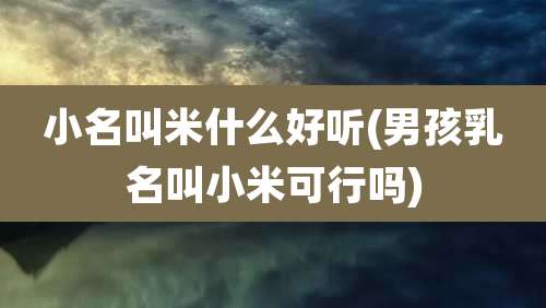 小名叫米什么好听(男孩乳名叫小米可行吗)