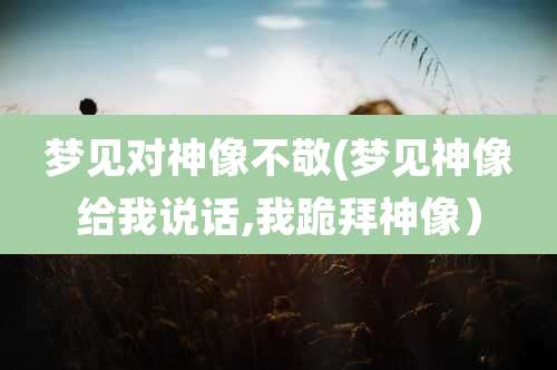 梦见对神像不敬(梦见神像给我说话,我跪拜神像)