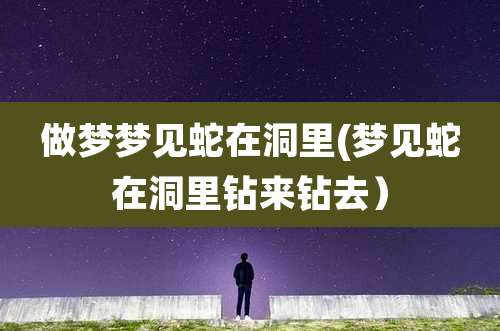 做梦梦见蛇在洞里(梦见蛇在洞里钻来钻去）