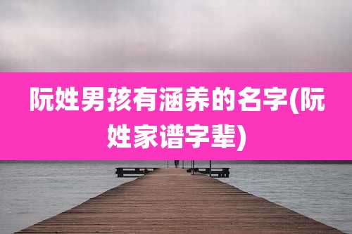 阮姓男孩有涵养的名字(阮姓家谱字辈)