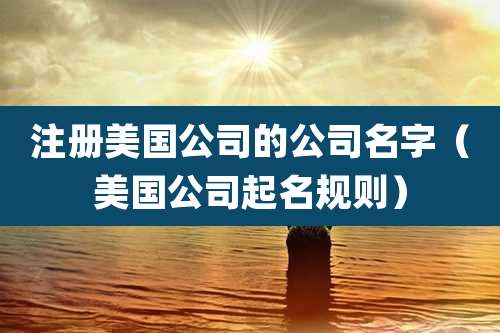 注册美国公司的公司名字(美国公司起名规则)