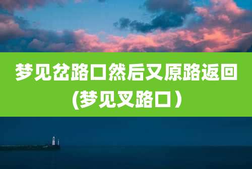 梦见岔路口然后又原路返回(梦见叉路口）