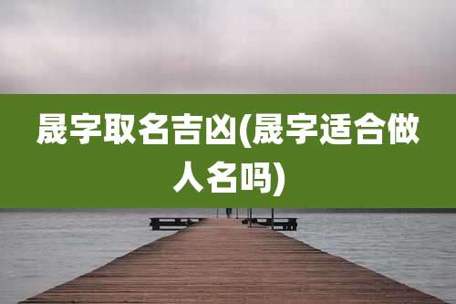 晟字取名吉凶(晟字适合做人名吗)