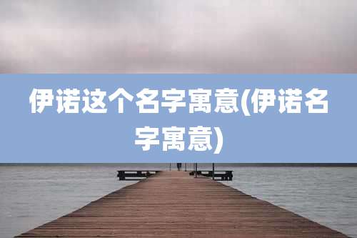 伊诺这个名字寓意(伊诺名字寓意)