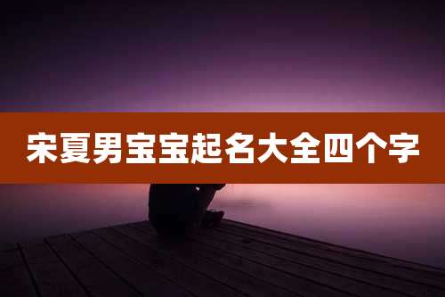 宋夏男宝宝起名大全四个字