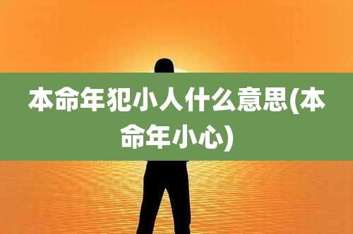 本命年犯小人什么意思(本命年小心)