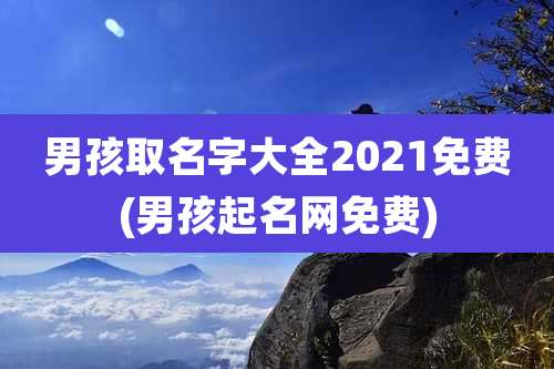 男孩取名字大全2021免费(男孩起名网免费)