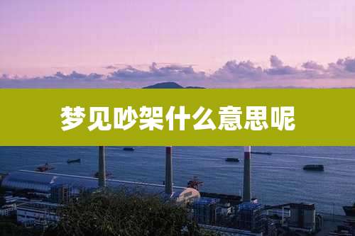 梦见吵架什么意思呢