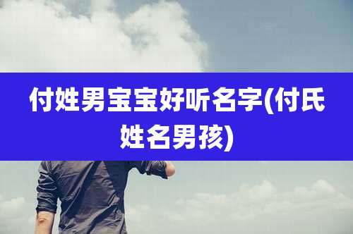 付姓男宝宝好听名字(付氏姓名男孩)