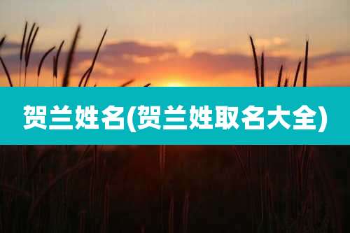 贺兰姓名(贺兰姓取名大全)