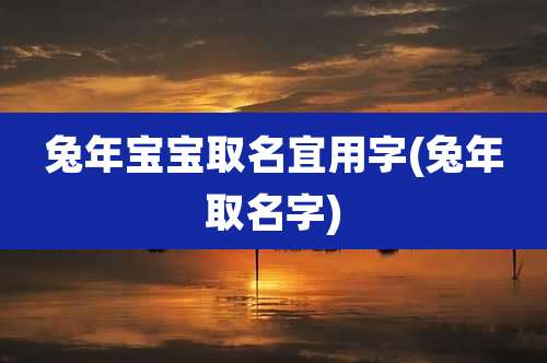 兔年宝宝取名宜用字(兔年取名字)