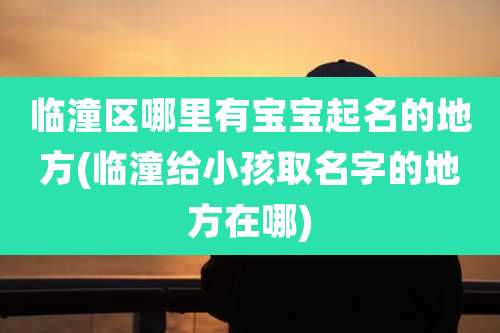 临潼区哪里有宝宝起名的地方(临潼给小孩取名字的地方在哪)