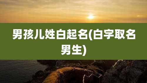 男孩儿姓白起名(白字取名男生)