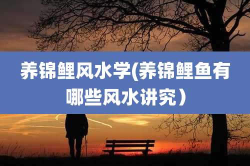 养锦鲤风水学(养锦鲤鱼有哪些风水讲究）