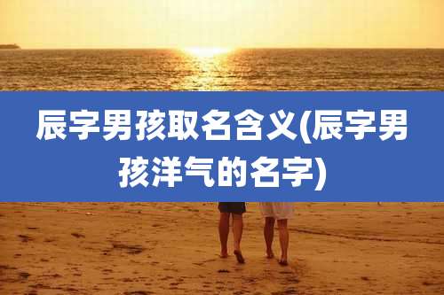 辰字男孩取名含义(辰字男孩洋气的名字)