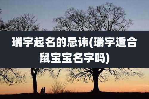 瑞字起名的忌讳(瑞字适合鼠宝宝名字吗)