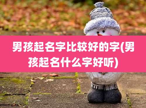 男孩起名字比较好的字(男孩起名什么字好听)