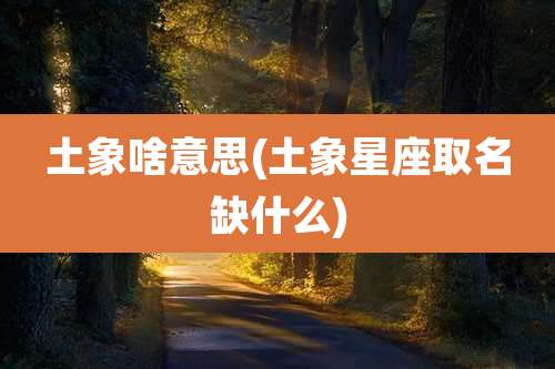 土象啥意思(土象星座取名缺什么)