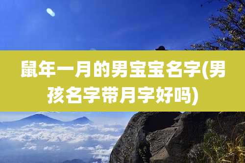 鼠年一月的男宝宝名字(男孩名字带月字好吗)