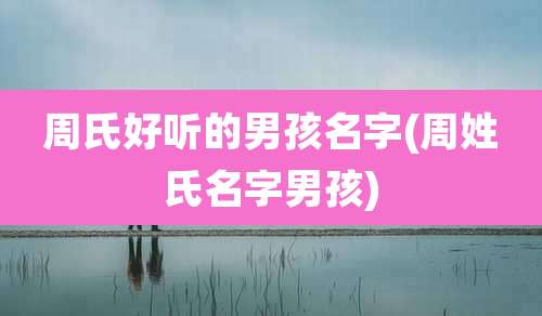 周氏好听的男孩名字(周姓氏名字男孩)