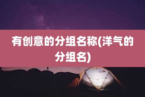 有创意的分组名称(洋气的分组名)