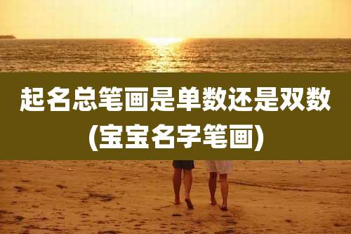 起名总笔画是单数还是双数(宝宝名字笔画)