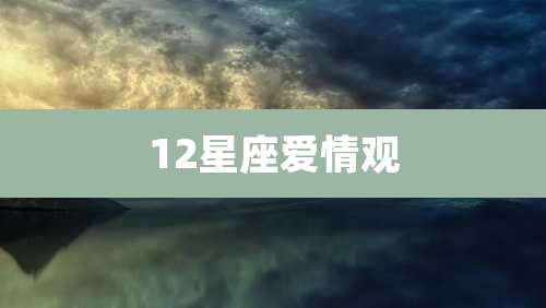 12星座爱情观