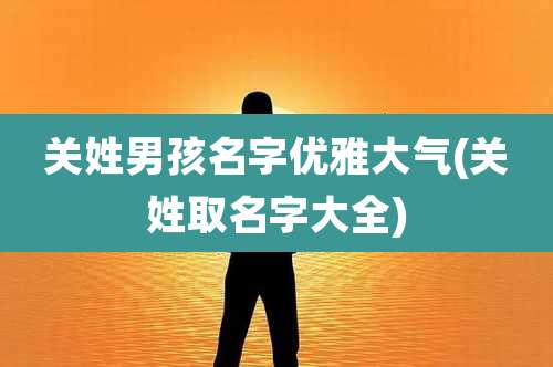 关姓男孩名字优雅大气(关姓取名字大全)