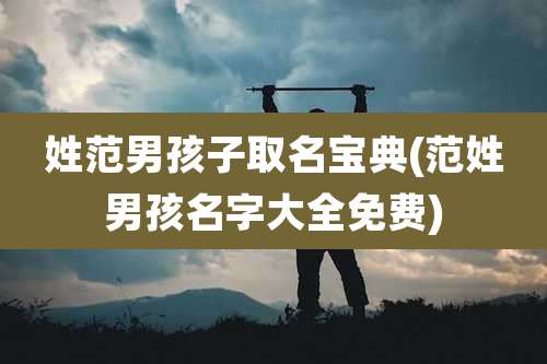 姓范男孩子取名宝典(范姓男孩名字大全免费)