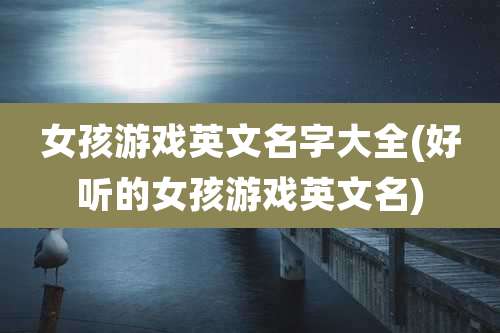 女孩游戏英文名字大全(好听的女孩游戏英文名)