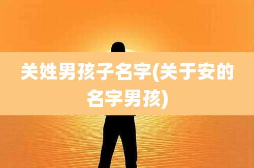 关姓男孩子名字(关于安的名字男孩)