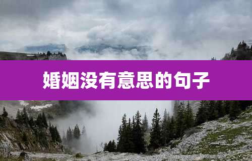 婚姻没有意思的句子