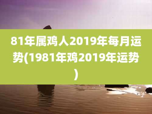 81年属鸡人2019年每月运势(1981年鸡2019年运势)