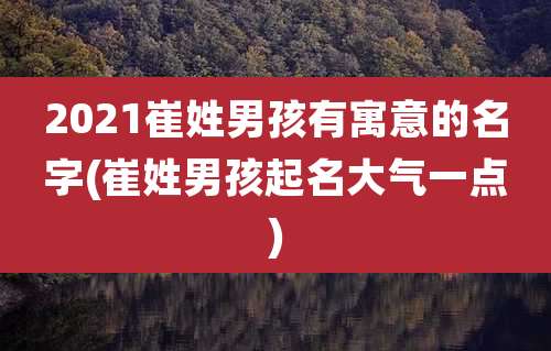 2021崔姓男孩有寓意的名字(崔姓男孩起名大气一点)