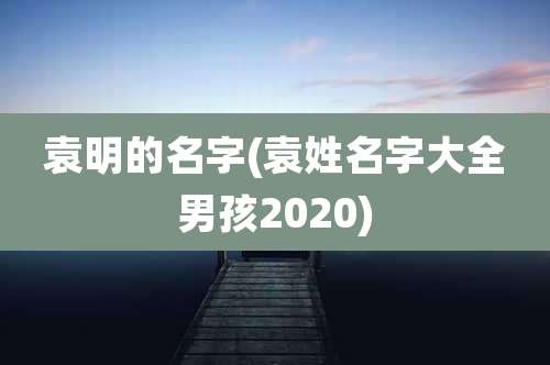 袁明的名字(袁姓名字大全男孩2020)