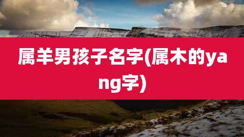 属羊男孩子名字(属木的yang字)