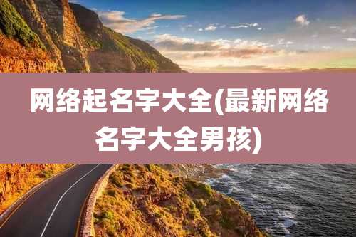 网络起名字大全(最新网络名字大全男孩)