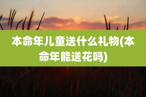 本命年儿童送什么礼物(本命年能送花吗)