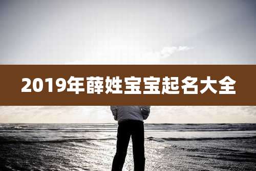 2019年薛姓宝宝起名大全
