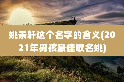 姚景轩这个名字的含义(2021年男孩最佳取名姚)