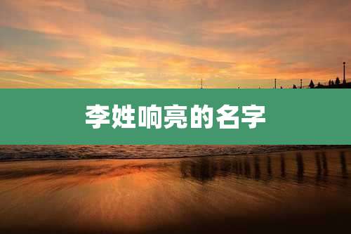 李姓响亮的名字