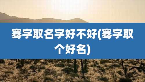 骞字取名字好不好(骞字取个好名)