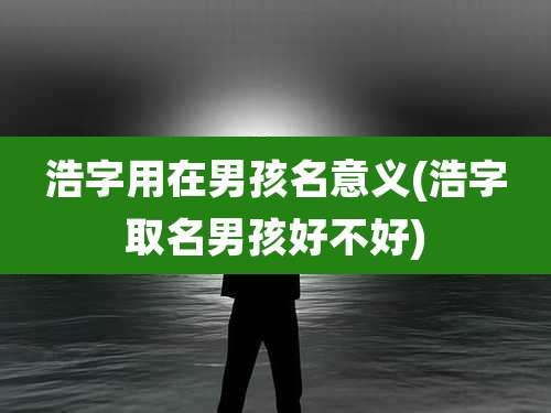 浩字用在男孩名意义(浩字取名男孩好不好)