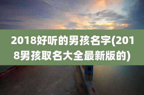 2018好听的男孩名字(2018男孩取名大全最新版的)