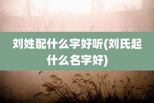 刘姓配什么字好听(刘氏起什么名字好)