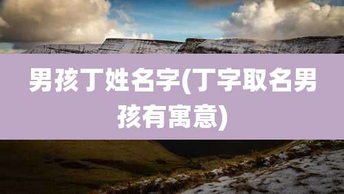 男孩丁姓名字(丁字取名男孩有寓意)