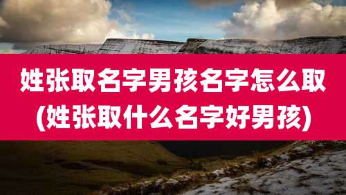 姓张取名字男孩名字怎么取(姓张取什么名字好男孩)
